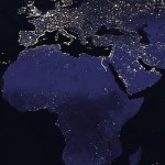 Europe, Asrica and Middle East at night